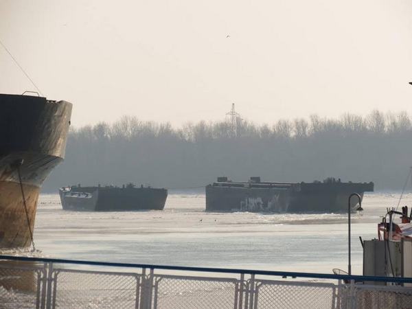 На Дунае из-за ледовой обстановки практически прекращено судоходство (фото)