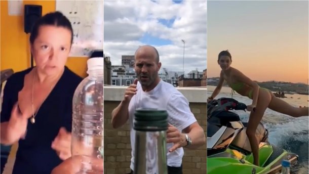 Bottle cap challenge: как Стэйтем, Дженнер, Могилевская и другие эпатируют в сети