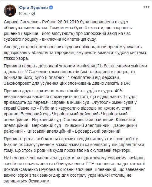 Освобождение Савченко и Рубана из-под стражи: Луценко сделал важное уточнение