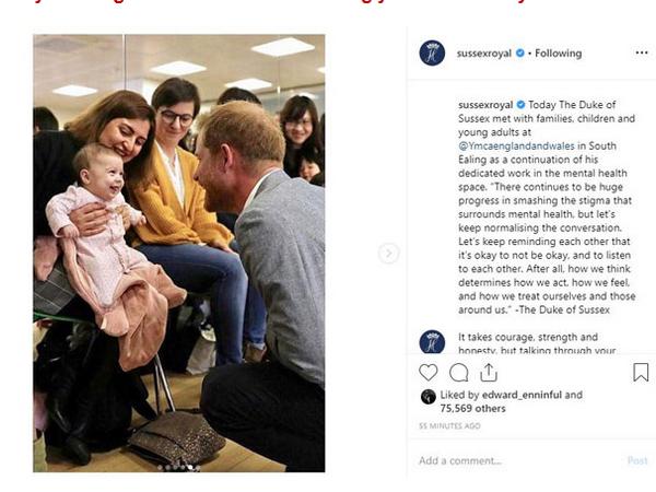 Принц Гарри опубликовал в Instagram очаровательное фото с младенцем (фото, видео)